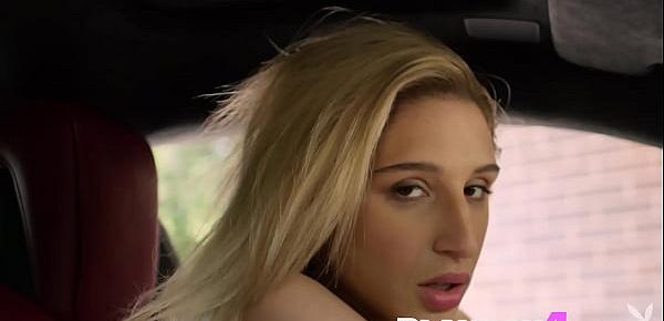  Sweet teen with perfect huge ass Abella Danger hot posed naked in the car